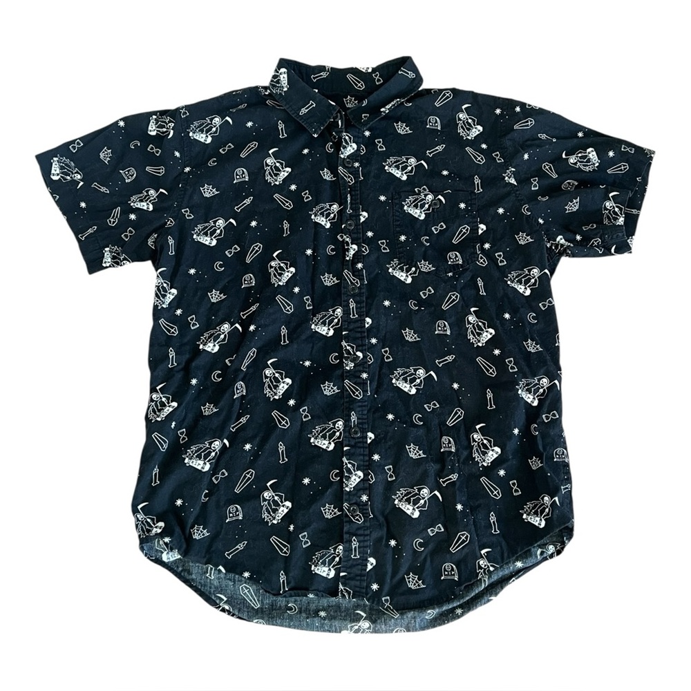 Grim Reaper Skater Woven Button-Up Hot Topic Exclusive Men’s Large